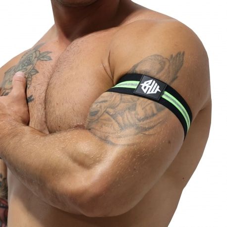  2-Pack New Wave Armbands - Black - Neon Green