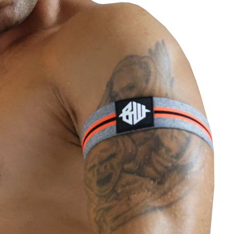  Lot de 2 Brassards New Wave Gris - Orange Fluo