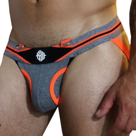  Jock Strap New Wave Gris - Orange Fluo