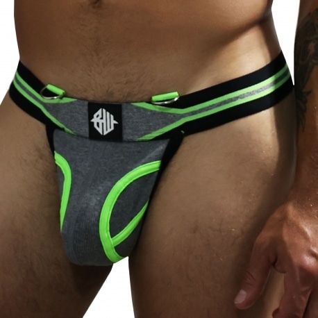  New Wave Thong - Grey - Neon Green
