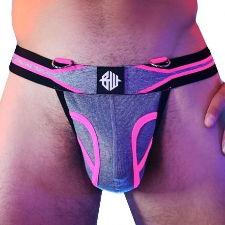  New Wave Thong - Grey - Neon Pink