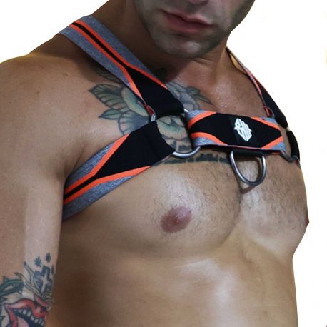  Harnais Circuit New Wave Noir - Orange Fluo