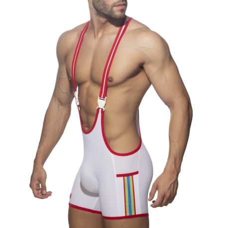 Addicted Body Wrestling Rainbow Tape Blanc