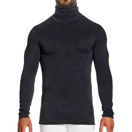 Modus Vivendi T-Shirt Col Roulé Curved Noir