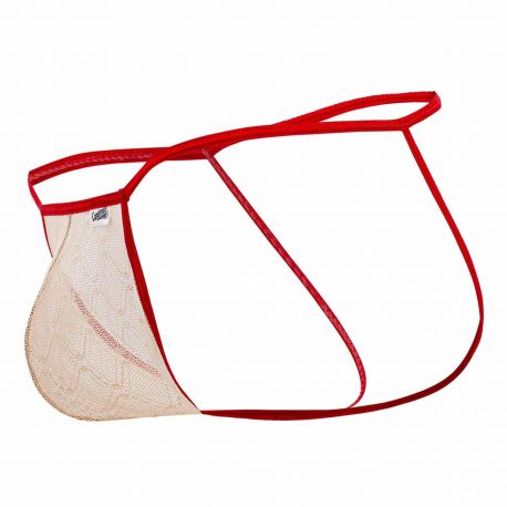  Jock Strap Micro Dentelle Beige