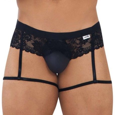  Jock Strap Jarretière Dentelle Noir
