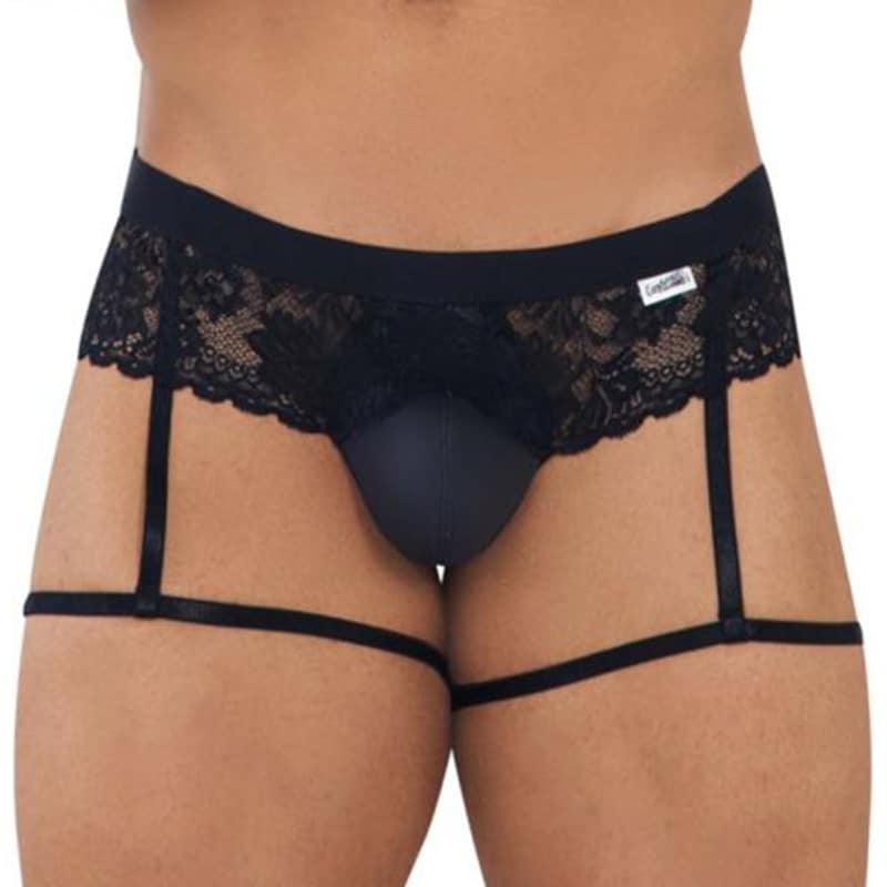  Jock Strap Jarretière Dentelle Noir