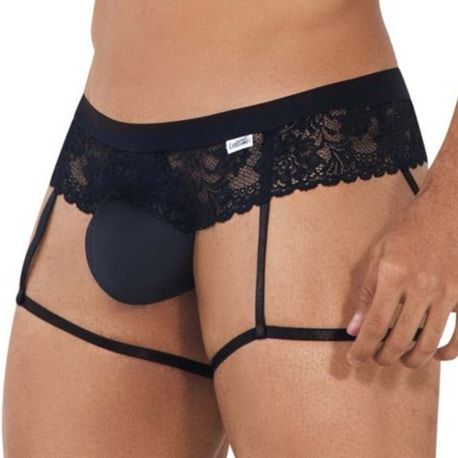  Jock Strap Jarretière Dentelle Noir