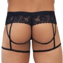 Jock Strap Jarretière Dentelle Noir