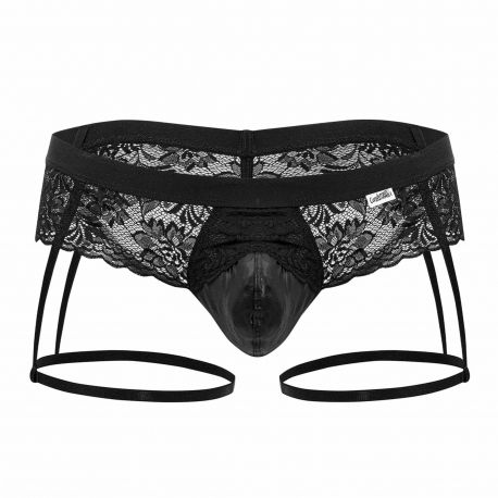  Jock Strap Jarretière Dentelle Noir