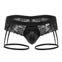  Jock Strap Jarretière Dentelle Noir