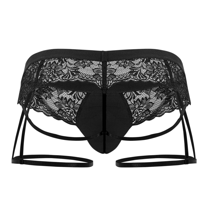  Jock Strap Jarretière Dentelle Noir