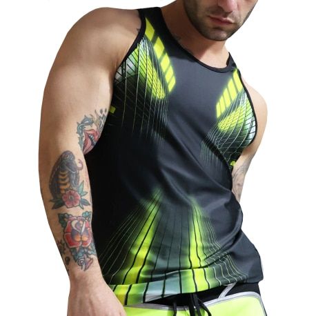  Débardeur Akira Noir - Jaune Fluo