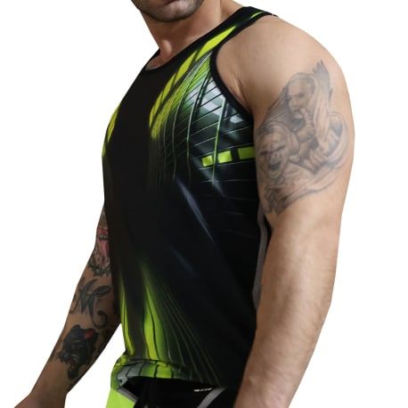  Débardeur Akira Noir - Jaune Fluo
