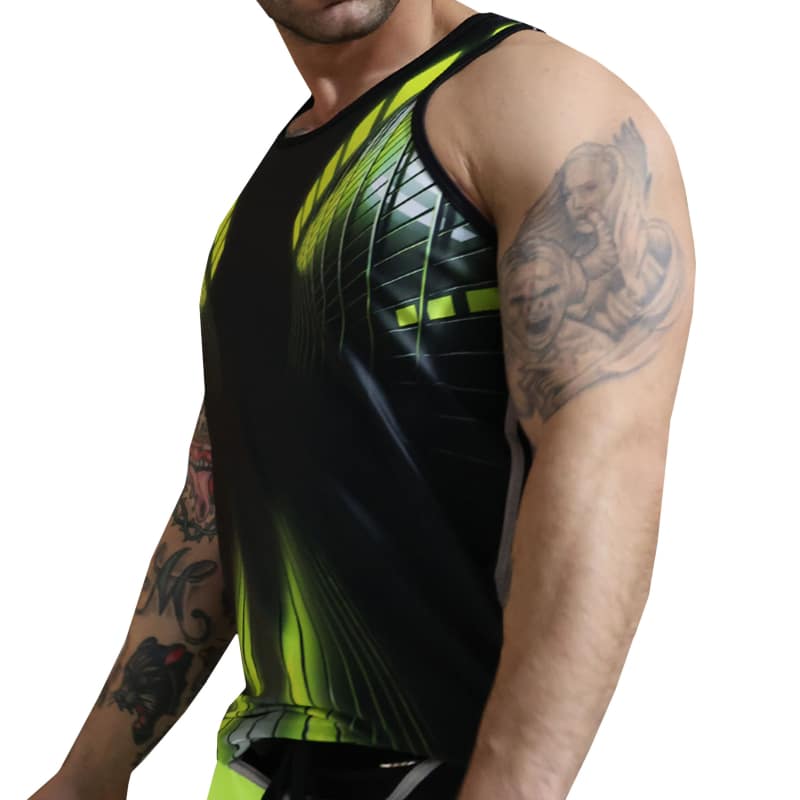  Akira Tank Top - Black - Neon Yellow