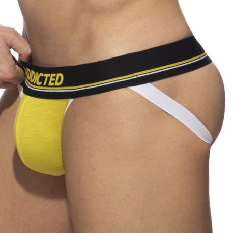 Addicted Jock Strap Double Stripe Basic Jaune