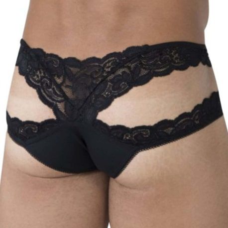  Lace Double Bikini Briefs - Black