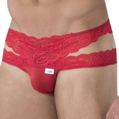  Slip Bikini Double Dentelle Rouge