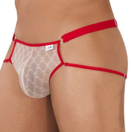 Lace Jockstrap - Beige