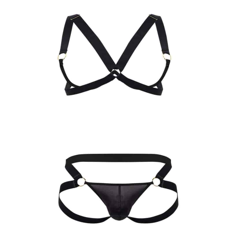  Harness Bra - Jockstrap Outfit - Black