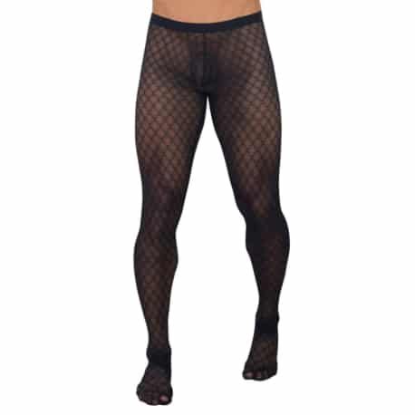  Diamond Mesh Stockings - Black