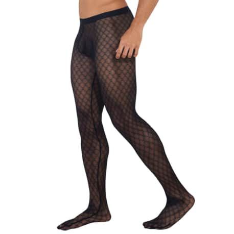  Collants en Résille Diamant Noirs