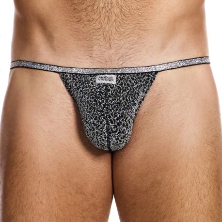 Modus Vivendi Slip Tanga Crackled Argenté