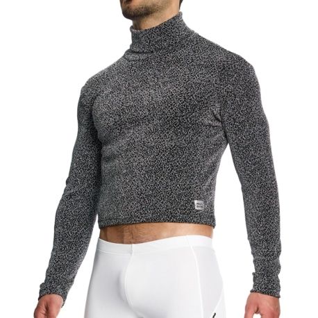 Modus Vivendi Crop Top Col Roulé Crackled Argenté