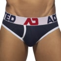 Addicted Open Fly Cotton Briefs - Navy - White
