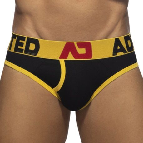Addicted Slip Open Fly Coton Noir - Jaune