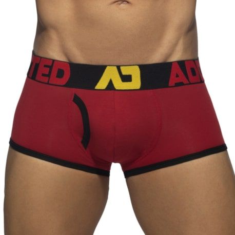 Addicted Boxer Open Fly Coton Rouge - Noir