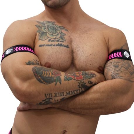  Lot de 2 Brassards Daycrawler Noir - Rose Fluo