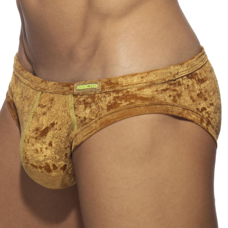 Addicted Slip Bikini Velvet Shady Moutarde