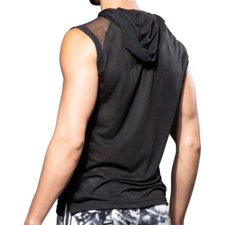 Andrew Christian City Sleeveless Hoodie - Black