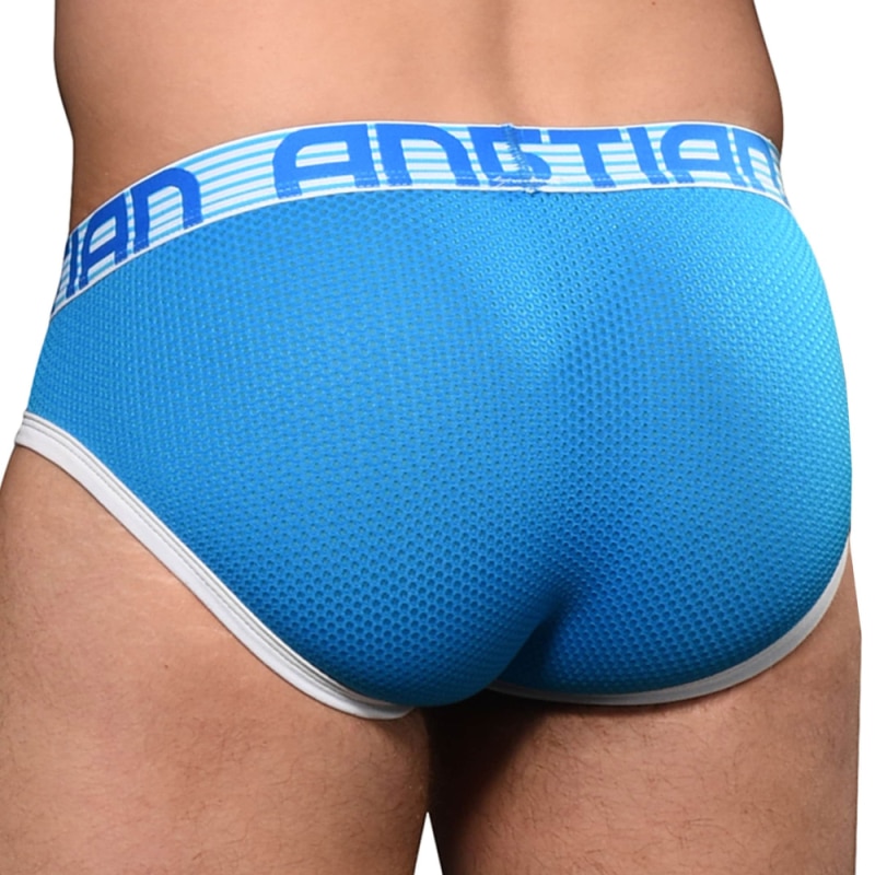 Andrew Christian Slip Almost Naked Soccer Mesh Bleu Electrique