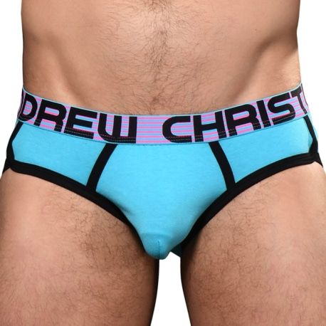 Andrew Christian Slip Almost Naked Rétro Bleu Turquoise