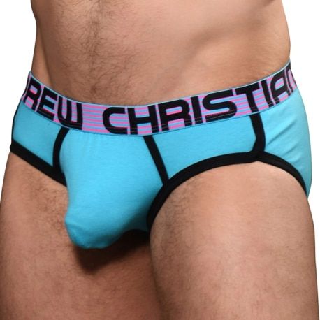 Andrew Christian Slip Almost Naked Rétro Bleu Turquoise