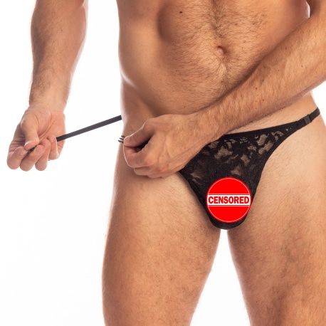 L'Homme invisible String Striptease Black Lotus Noir