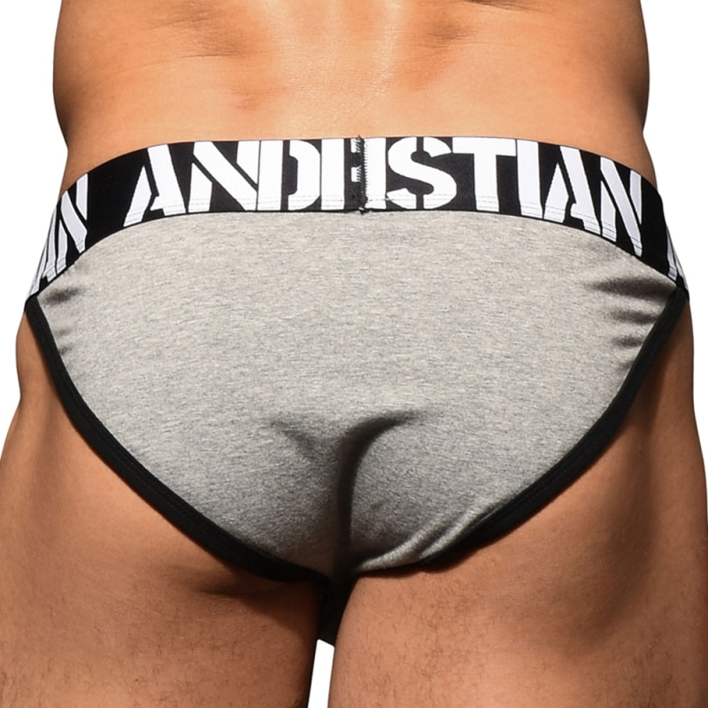 Andrew Christian Slip Tanga Almost Naked Locker Room Gris Chiné