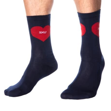 SKU Chaussettes Basses Coton Cœurs - Bleu Marine