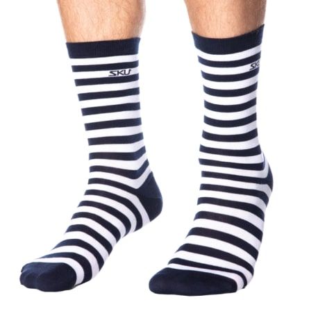 SKU Chaussettes Basses Coton Marinière - Bleu Marine - Blanc