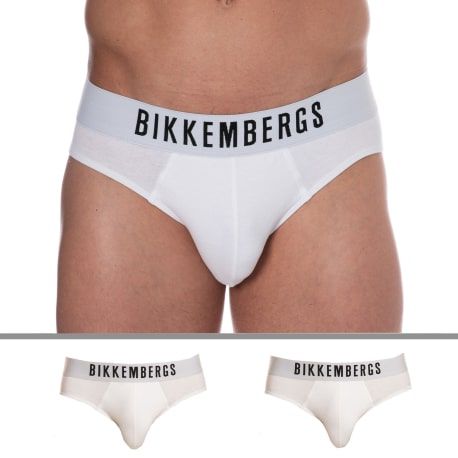 Bikkembergs Lot de 2 Slips Coton Blancs