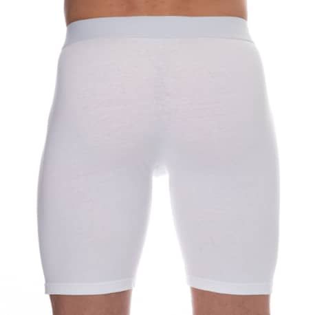 Bikkembergs Long Cotton Boxer Briefs - White