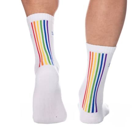 SKU Chaussettes Sport Rainbow Blanches