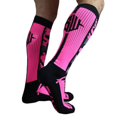  Neo Camo Knee Socks - Neon Pink