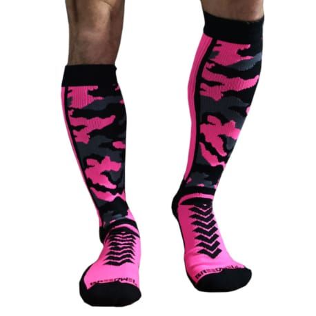  Neo Camo Knee Socks - Neon Pink