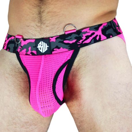  Jock Strap Neo Camo Rose Fluo