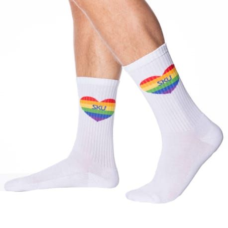 SKU Chaussettes Sport Cœurs Rainbow