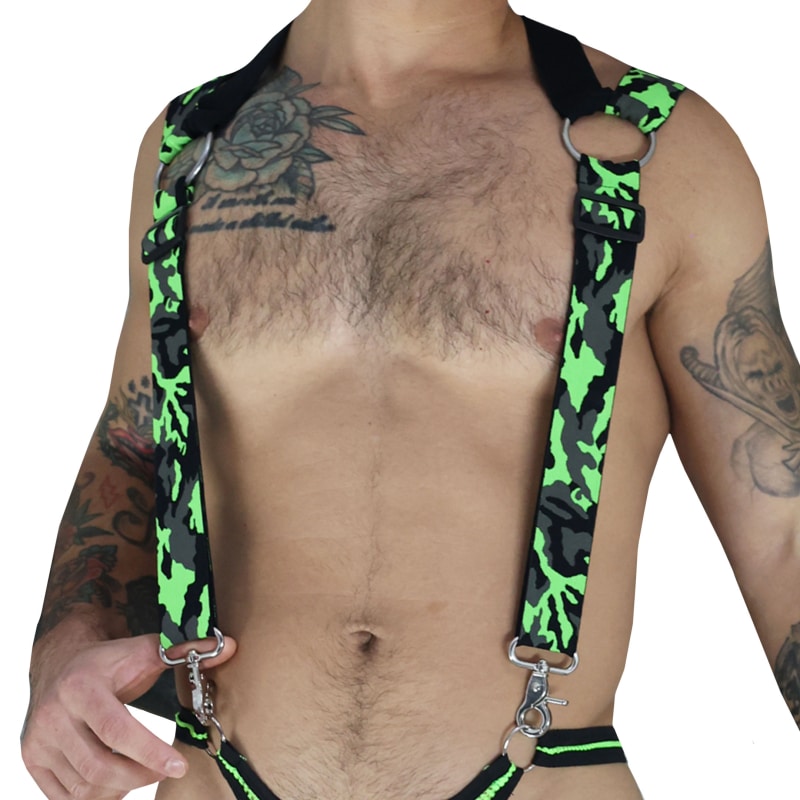  Harnais 3-Way Neo Camo Vert Fluo
