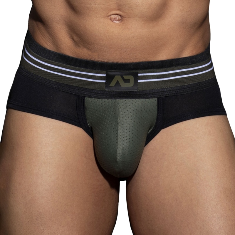 AD Fetish Slip Double Stripe Noir - Kaki